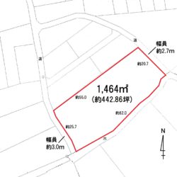 関越道「坂戸西スマートIC」まで約２．５ｋｍ。土地面積１４６４㎡。市街化調整区域（都市計画法34条12号区域）。建築条件はありません。資材置場としても利用可。現況渡しです。お気軽にお問合せください。(間取)